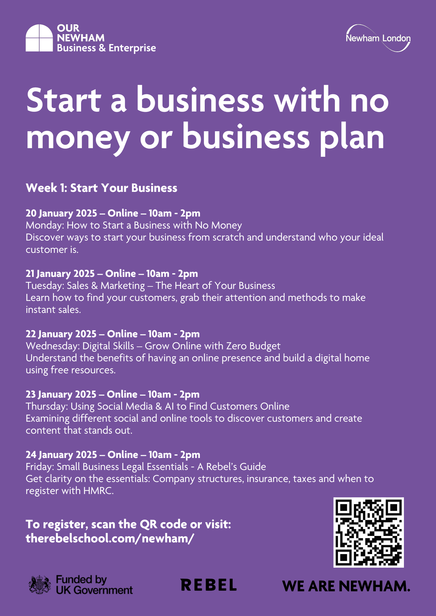 Start a business with no money or business plan 