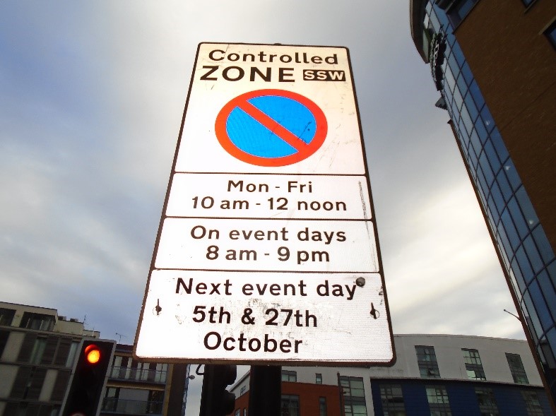 Controlled zone signage