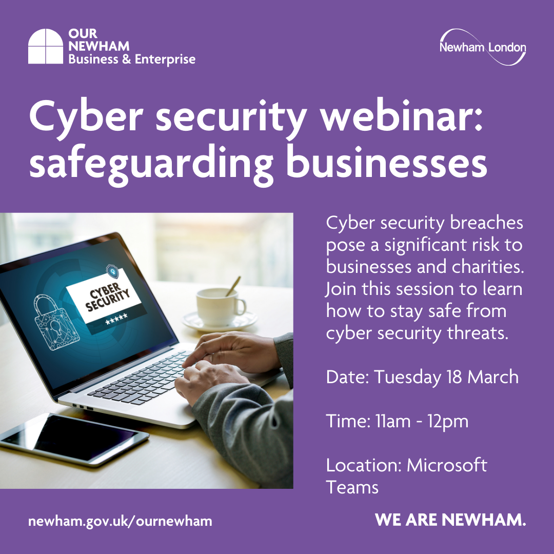 Cyber security awareness webinar square graphic