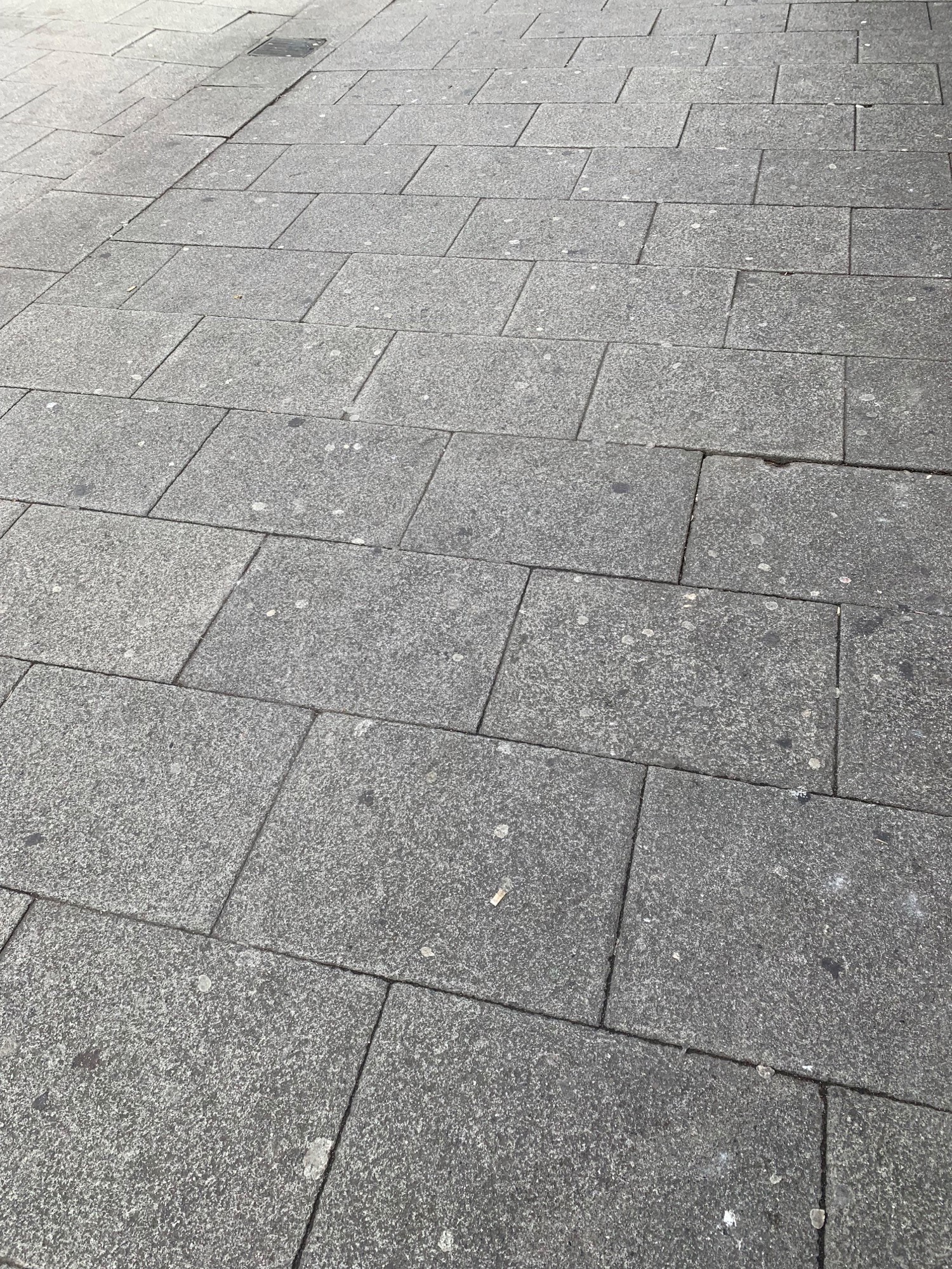 Stained street caused by chewing gum
